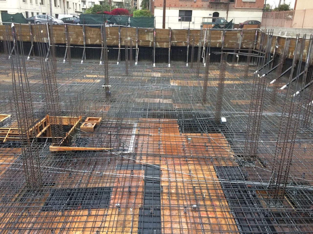 Reinforcing steel prepared for concrete inspection